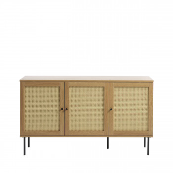Rinto - Buffet 3 portes en bois et métal L140cm