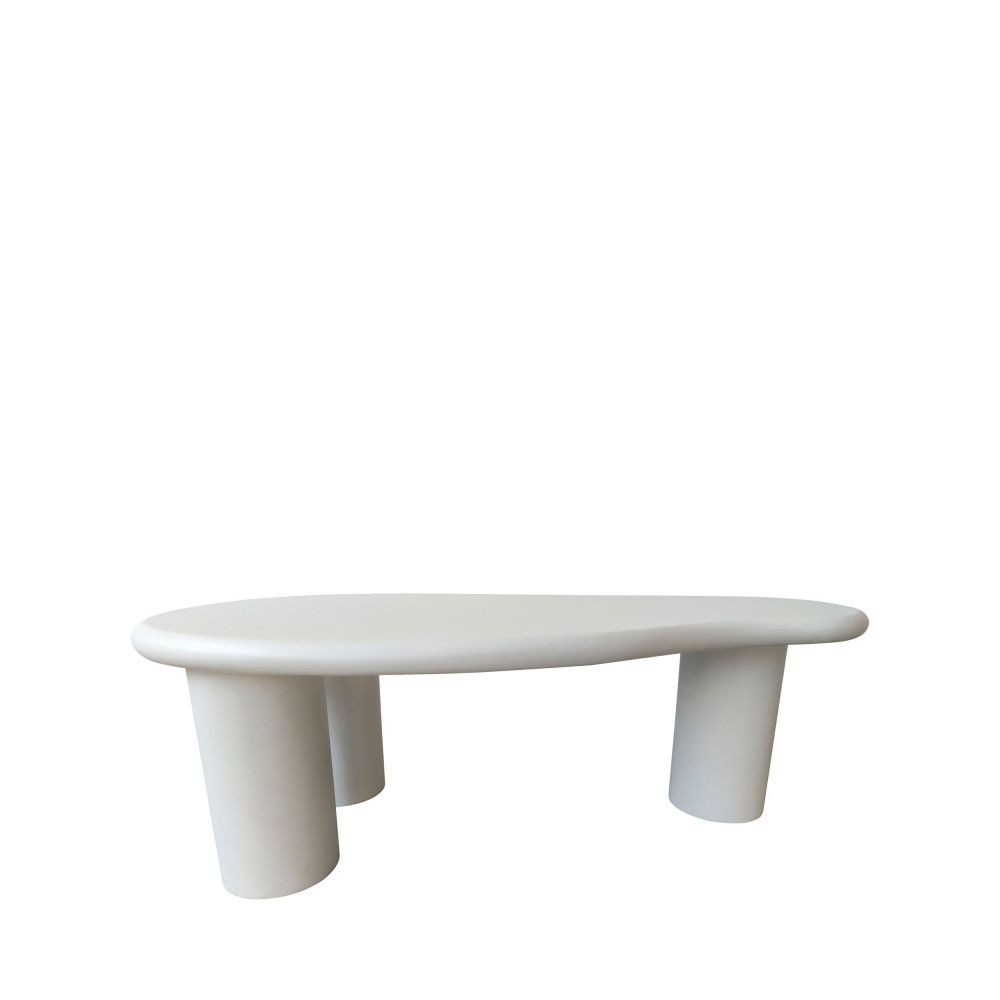 luna - table basse organique en fibre de ciment l120cm - couleur - blanc