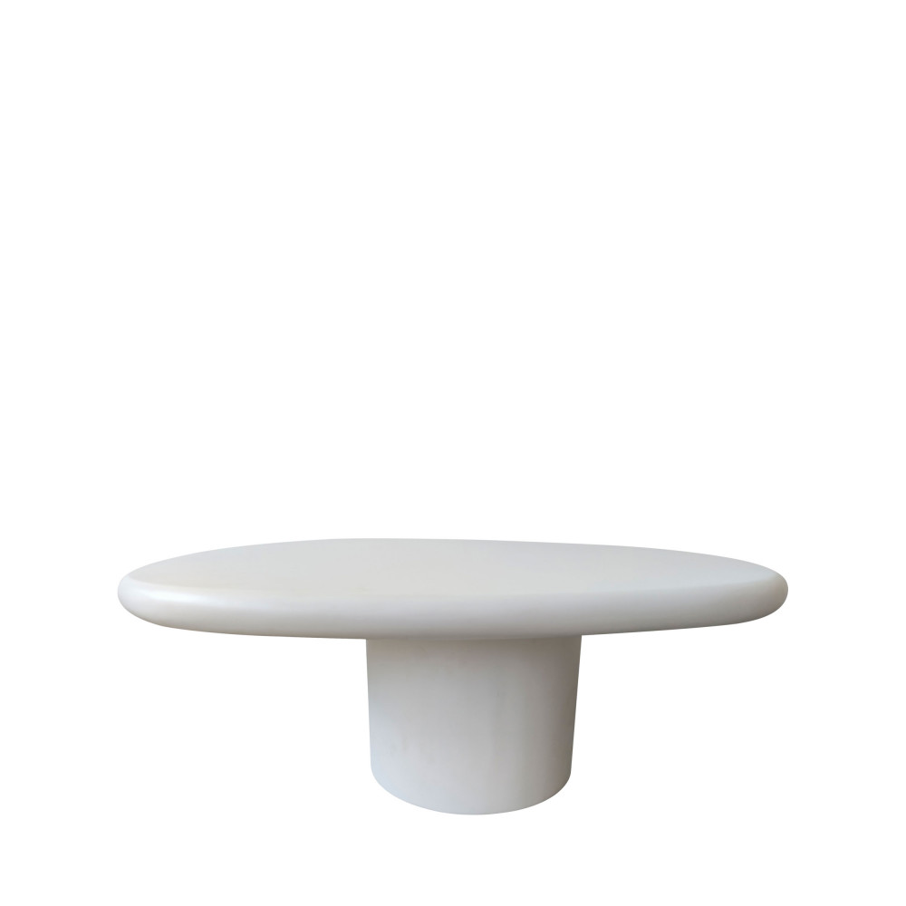 luna - table basse organique en fibre de ciment l80cm - couleur - blanc