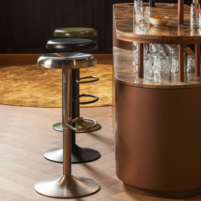 Isaac - Tabouret de bar en métal H81cm