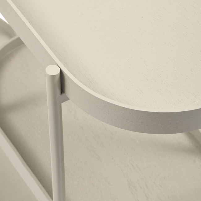 Noan - Console ovale en bois et métal L90cm