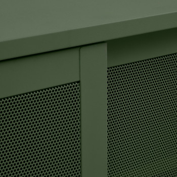 Kiso - Meuble TV 2 portes, 2 niches en métal L160cm