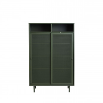 Kiso - Vaisselier 2 portes, 2 niches en métal H140cm