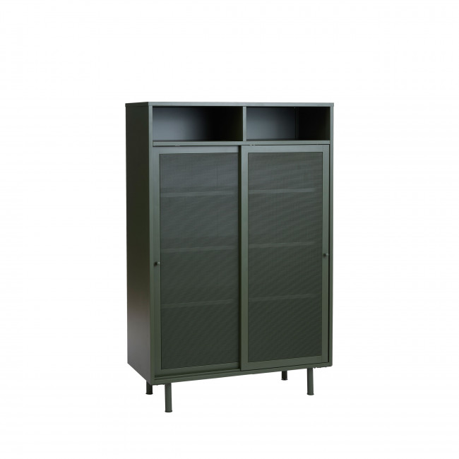 Kiso - Vaisselier 2 portes, 2 niches en métal H140cm
