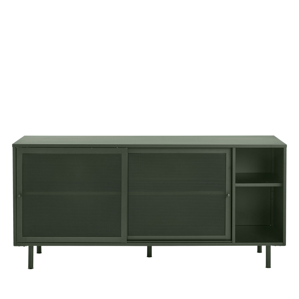 kiso - buffet 2 portes, 2 niches en métal l160cm - couleur - vert olive