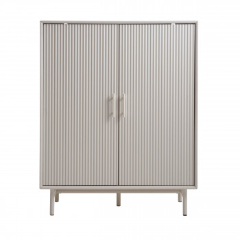 Jura - Buffet haut 2 portes en bois et métal H125cm