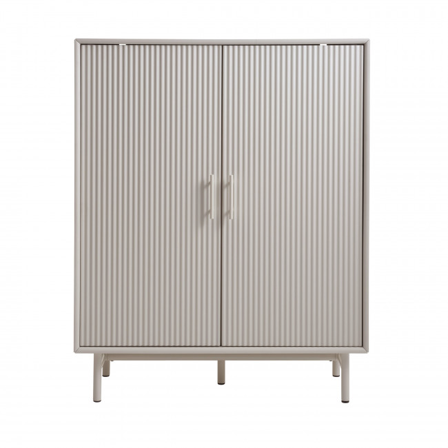 Jura - Buffet haut 2 portes en bois et métal H125cm