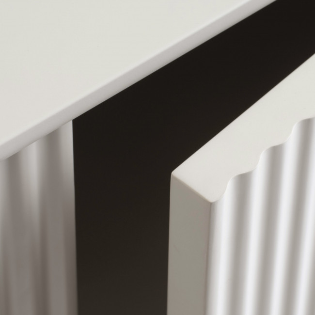 Jura - Buffet haut 2 portes en bois et métal H125cm