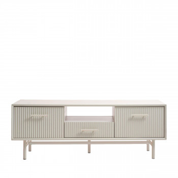 Jura - Meuble TV 2 portes 1 tiroir en bois et métal L140cm