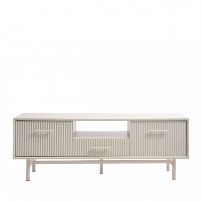 Jura - Meuble TV 2 portes 1 tiroir en bois et métal L140cm