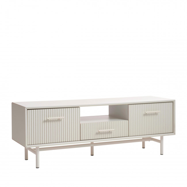 Jura - Meuble TV 2 portes 1 tiroir en bois et métal L140cm