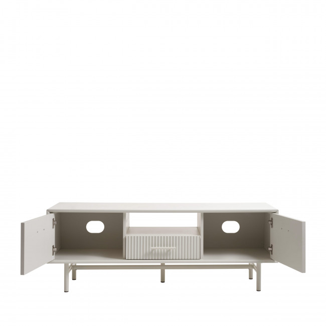 Jura - Meuble TV 2 portes 1 tiroir en bois et métal L140cm