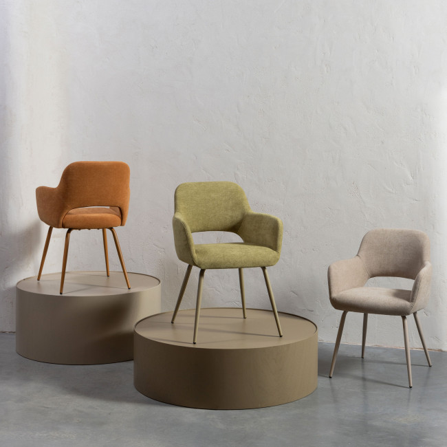 Jenny - Lot de 2 fauteuils de table en tissu