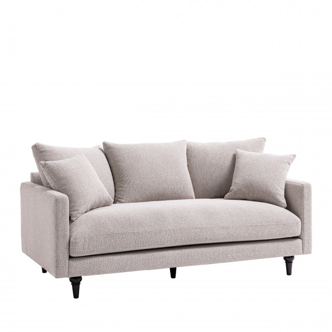 Villabon - Canapé 3 places en tissu pieds tournés