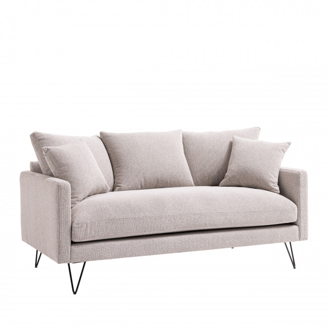 Villabon - Canapé 3 places en tissu pieds épingles noirs