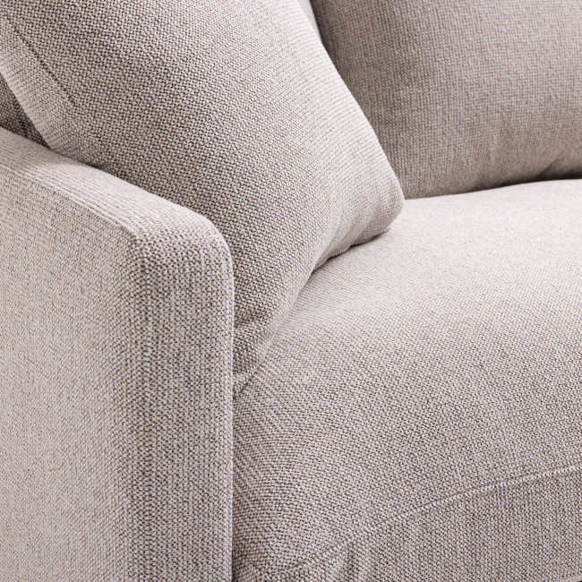 Villabon - Canapé convertible 3 places en tissu pieds bois foncé