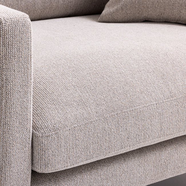 Villabon - Fauteuil XL en tissu pieds bois foncé