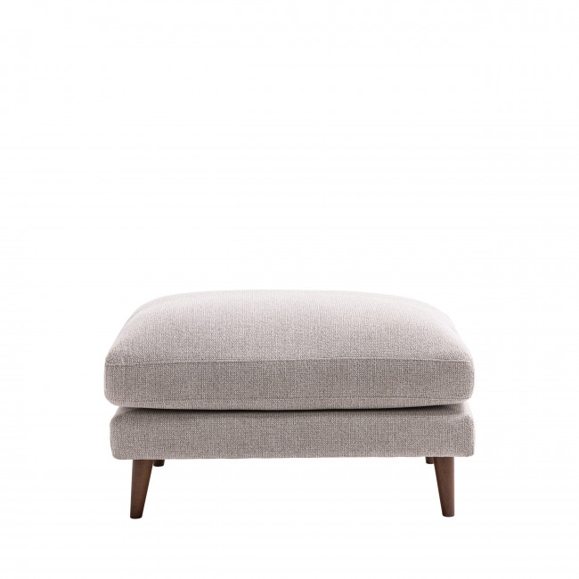 Villabon - Pouf en tissu pieds bois foncé