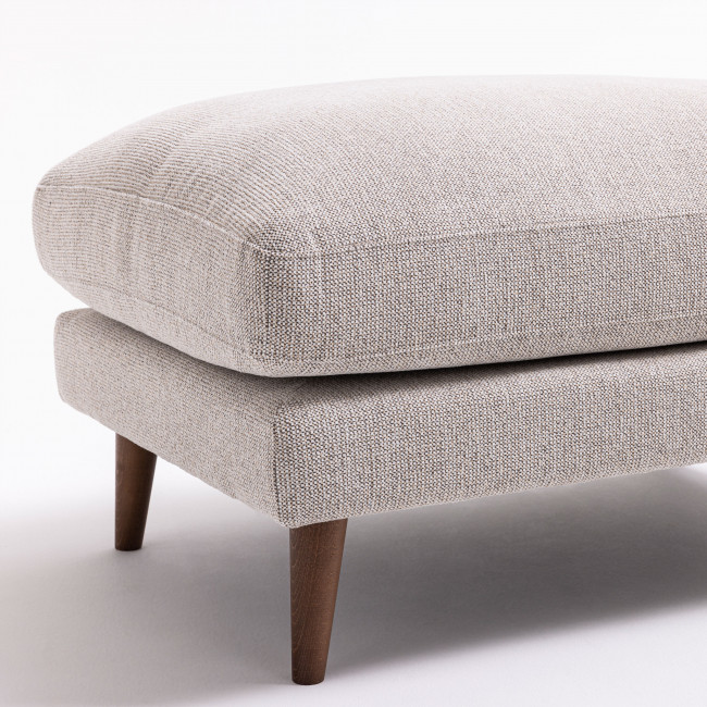 Villabon - Pouf en tissu pieds bois foncé