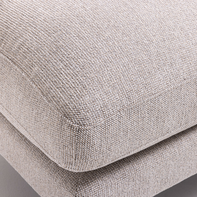 Villabon - Pouf en tissu pieds bois foncé