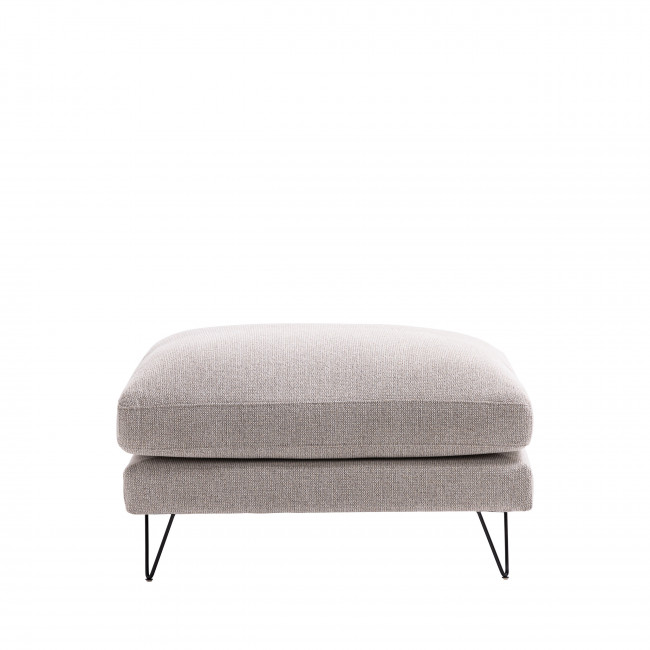 Villabon - Pouf en tissu pieds épingles noirs 