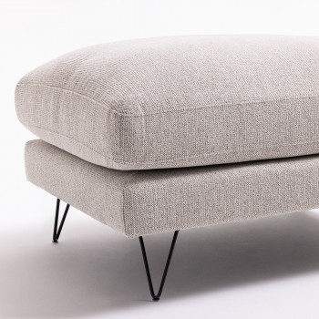 Villabon - Pouf en tissu pieds épingles noirs