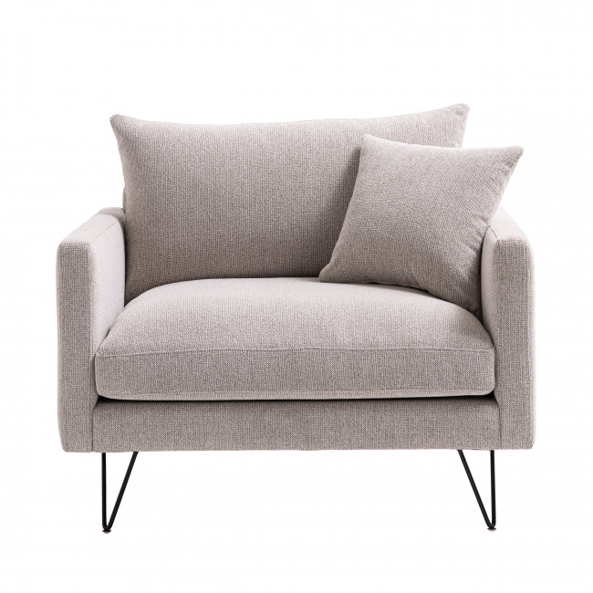 Villabon - Fauteuil XL en tissu pieds épingles noirs