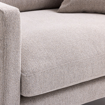 Villabon - Fauteuil XL en tissu pieds épingles noirs