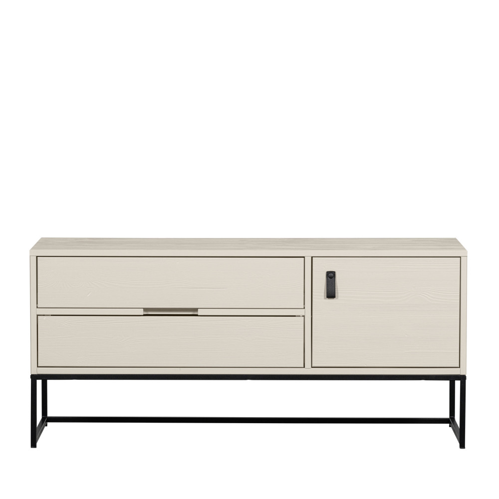 silas - meuble tv 1 porte 1 tiroir en bois l120cm - couleur - beige