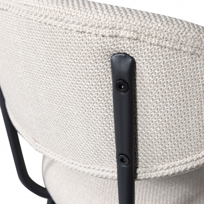 Kjeld - Lot de 2 tabourets de bar en tissu et métal H66cm