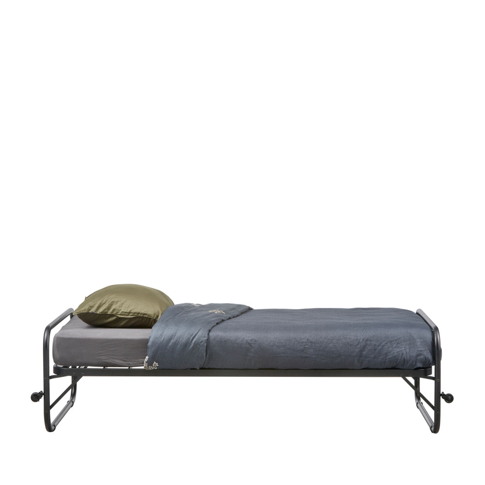 lucy - lit en métal pliable 90x200cm - couleur - noir