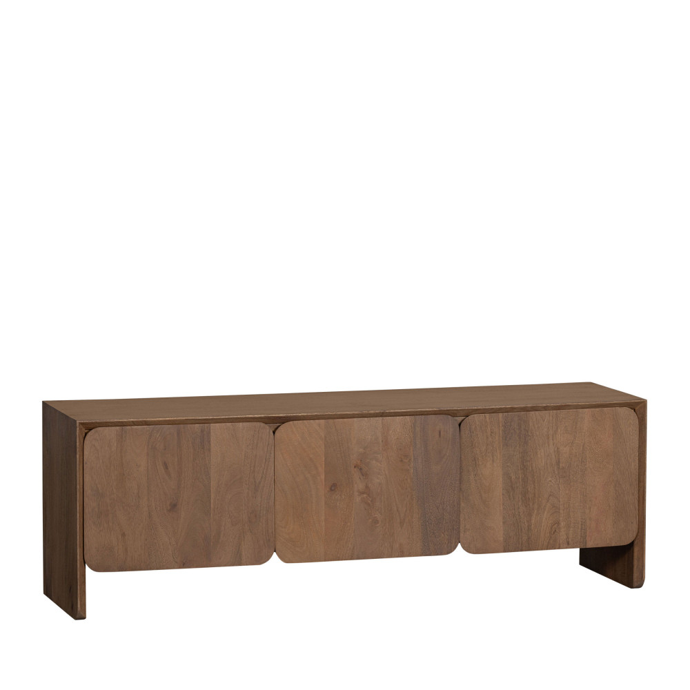 jerre - meuble tv 3 portes en bois l150cm - couleur - bois foncé