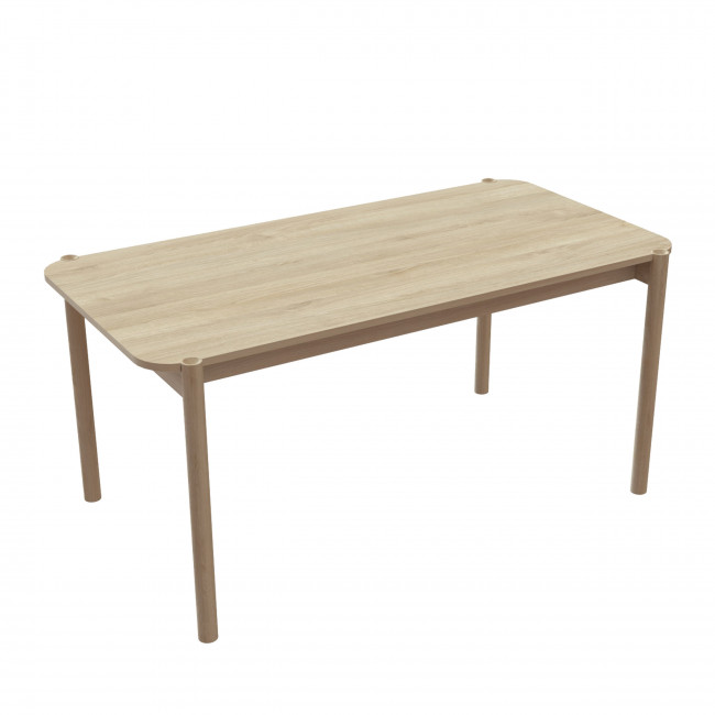 Rena - Table à manger aux bords arrondis en bois 6 places