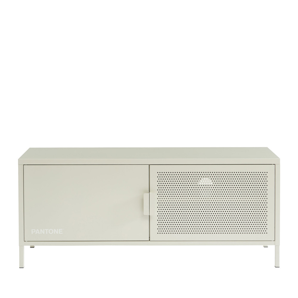 nino - meuble tv 2 portes en métal pantone l120cm - couleur - beige