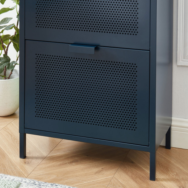 Nino - Meuble à chaussures 2 portes 1 tiroir en métal PANTONE L55cm