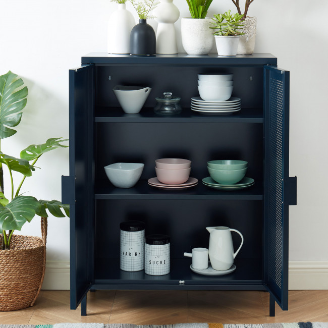 Nino - Buffet haut 2 portes en métal PANTONE H100cm