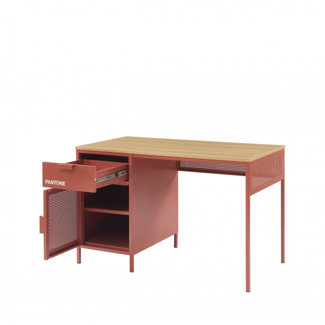 Nino - Bureau 1 porte 1 tiroir en métal PANTONE L120cm