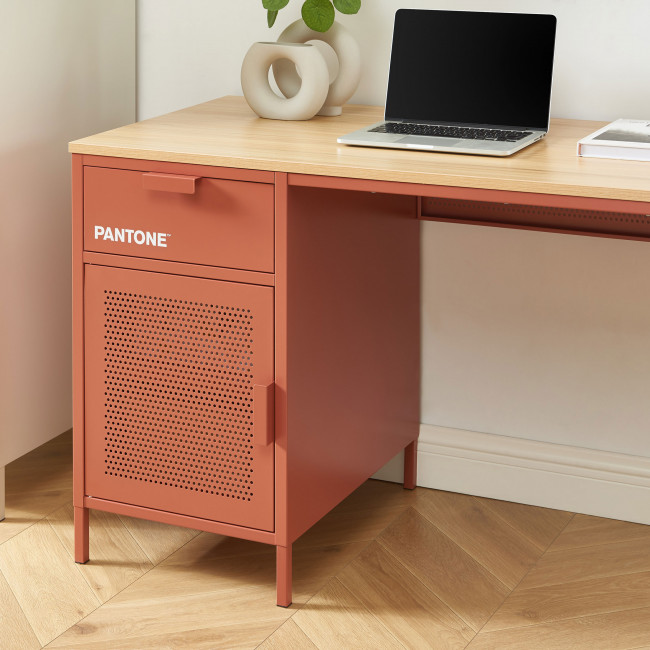 Nino - Bureau 1 porte 1 tiroir en métal PANTONE L120cm