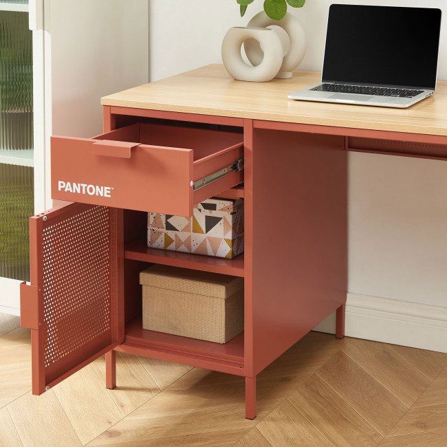 Nino - Bureau 1 porte 1 tiroir en métal PANTONE L120cm