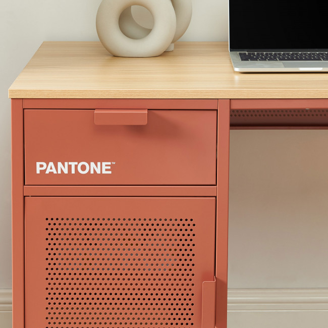 Nino - Bureau 1 porte 1 tiroir en métal PANTONE L120cm