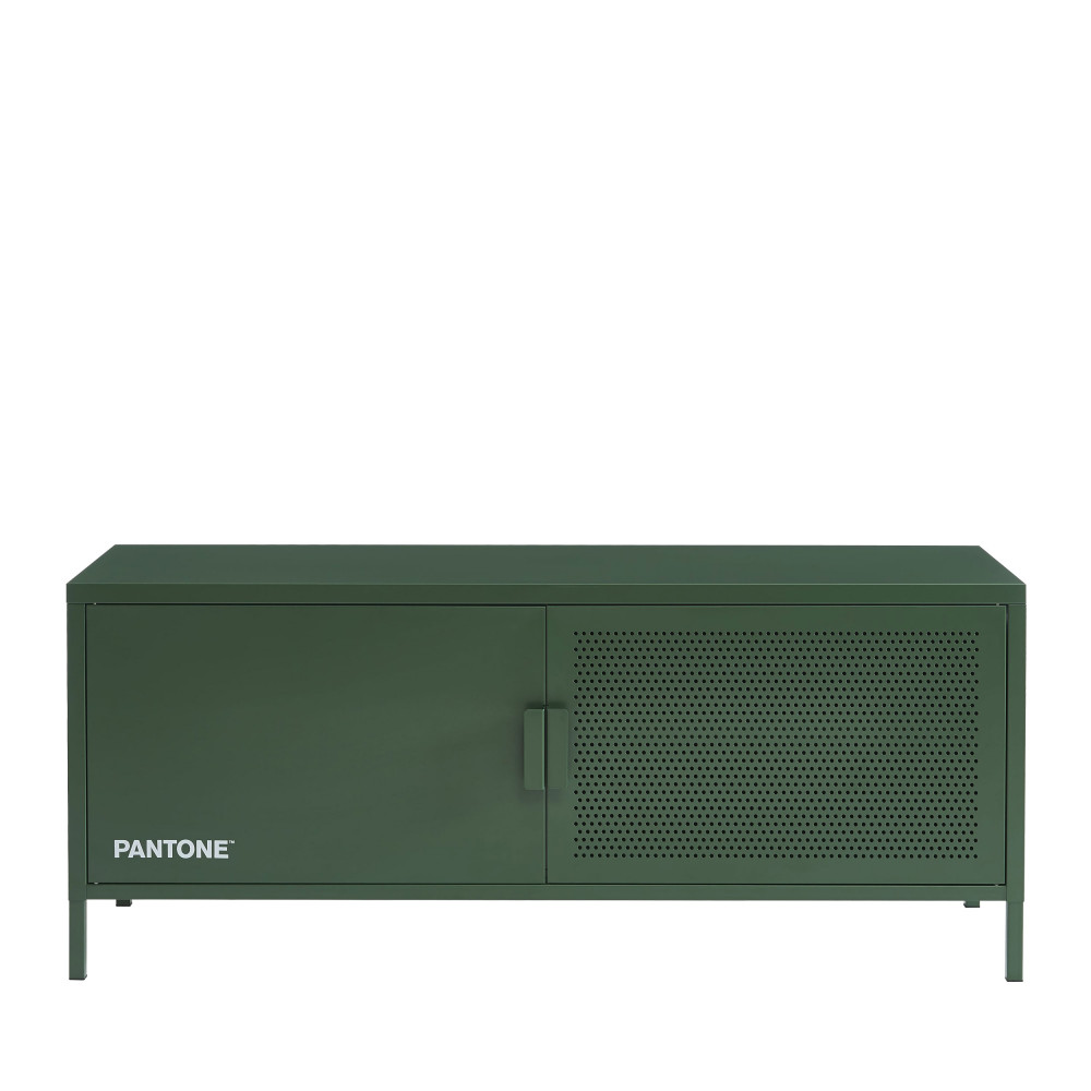 nino - meuble tv 2 portes en métal pantone l120cm - couleur - vert