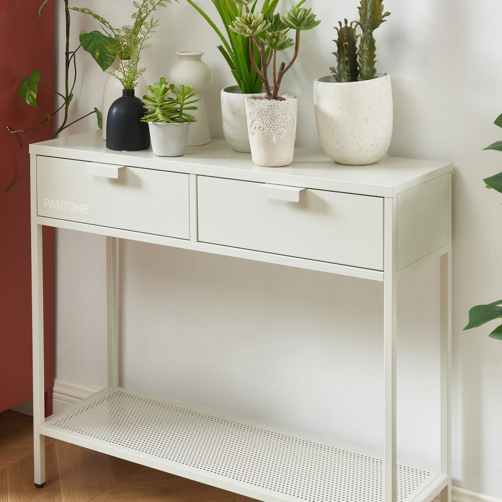 Console 2 tiroirs en métal PANTONE L100cm - NINO | Drawer