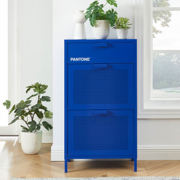 Nino - Meuble à chaussures 2 portes 1 tiroir en métal PANTONE L55cm