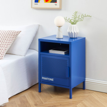 Nino - Table de chevet 1 porte en métal PANTONE