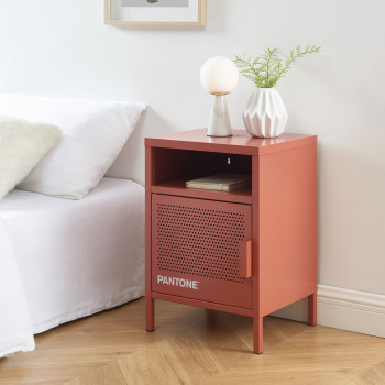 Nino - Table de chevet 1 porte en métal PANTONE