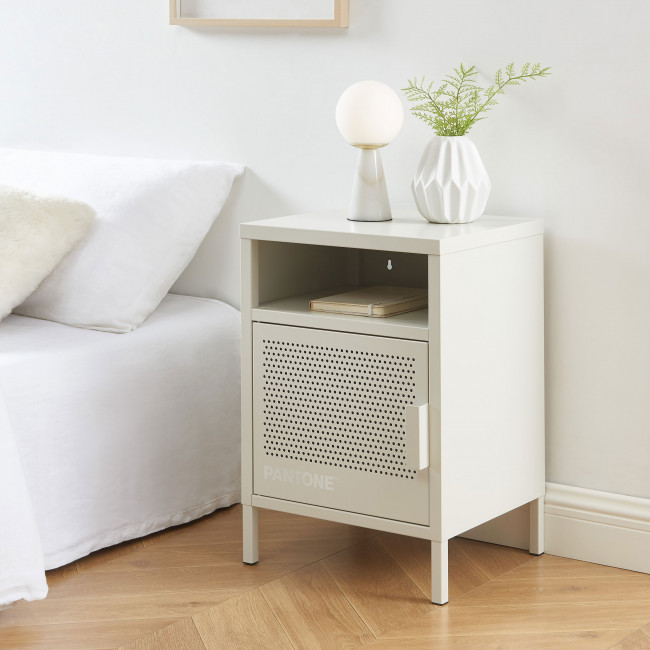 Nino - Table de chevet 1 porte en métal PANTONE
