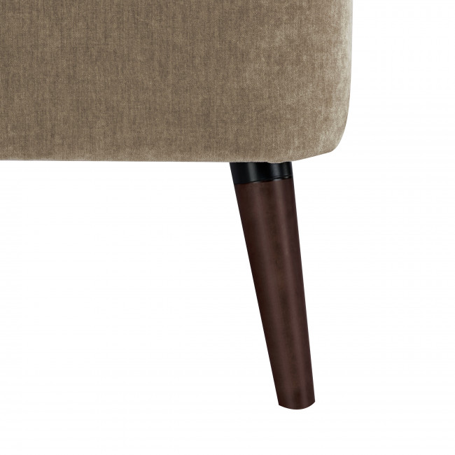 Brooks - Fauteuil rétro en tissu chenille pieds bois foncé