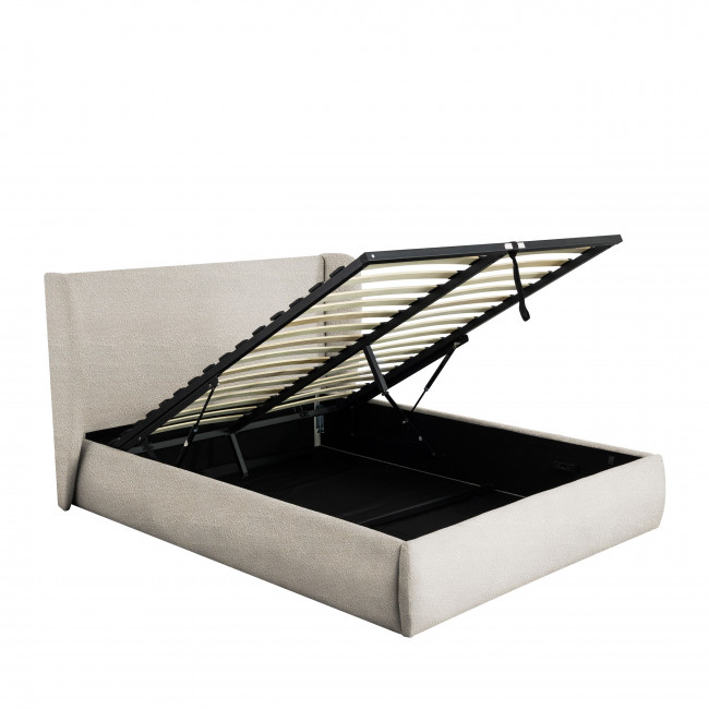 Cali - Lit coffre en tissu bouclette 160x200cm