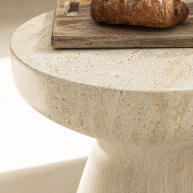 Danli - Tabouret effet travertin H45cm