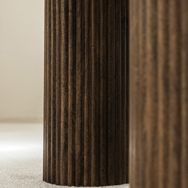 Sula - Table basse en marbre et bois massif ø80cm